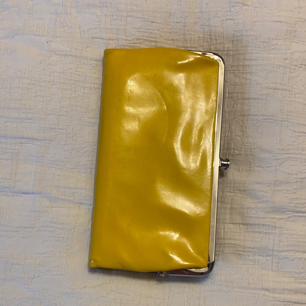Hobo Lauren leather wallet, mustard yellow